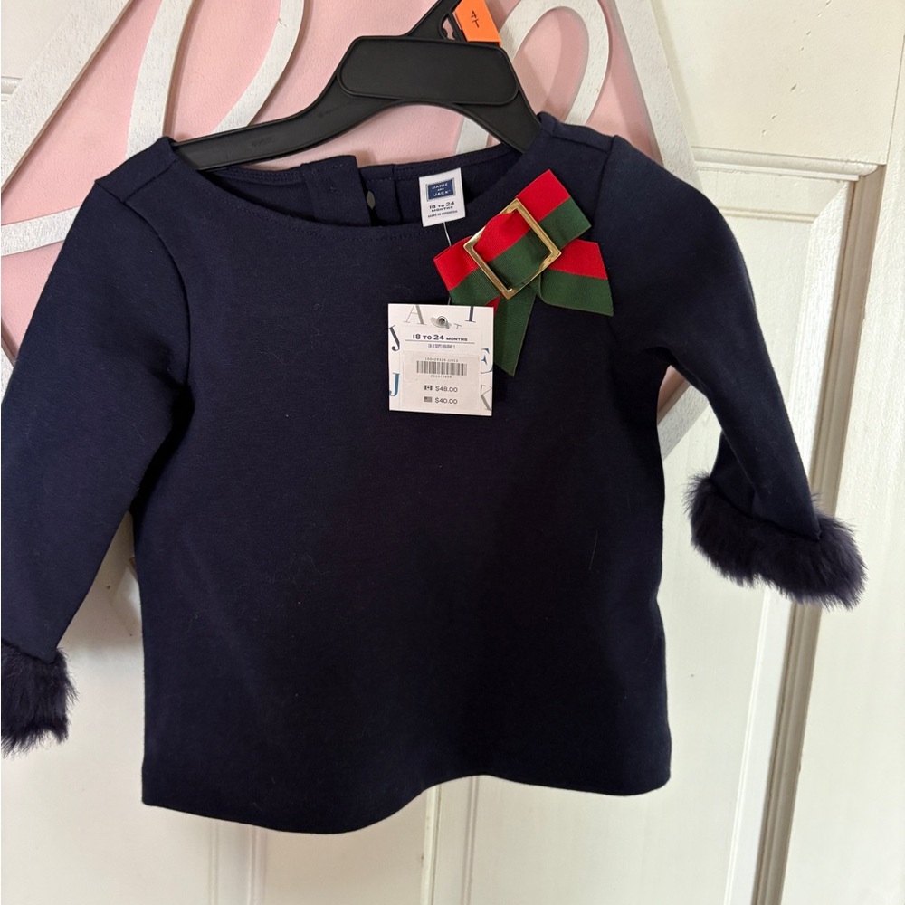Stylish Navy Kids Top with Bow by Janie and Jack